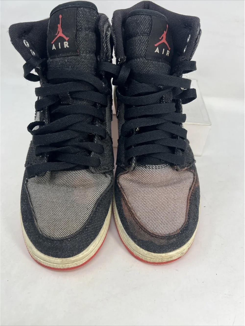 Nike Air Jordan 1 Retro Alarming Canvas Denim 440563-002 Youth Sz 7Y womens 8.5